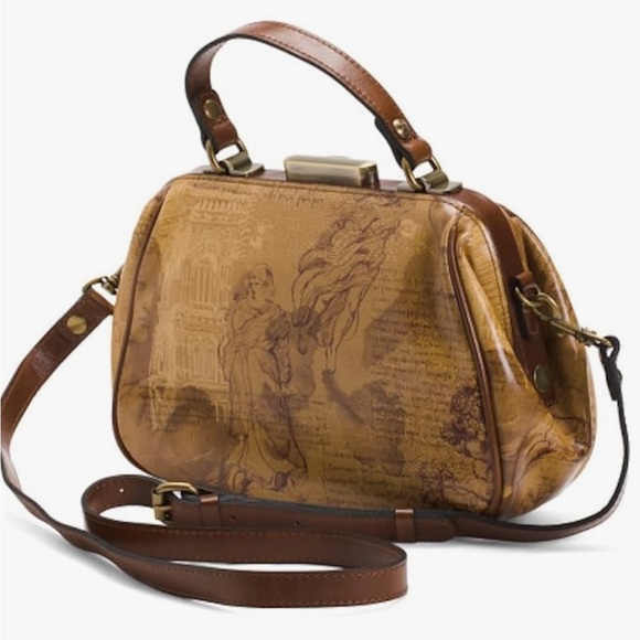 Patricia Nash Gracchi Italian Sketchbok Leather Satchel Handbag Purse - Picture 2 of 11